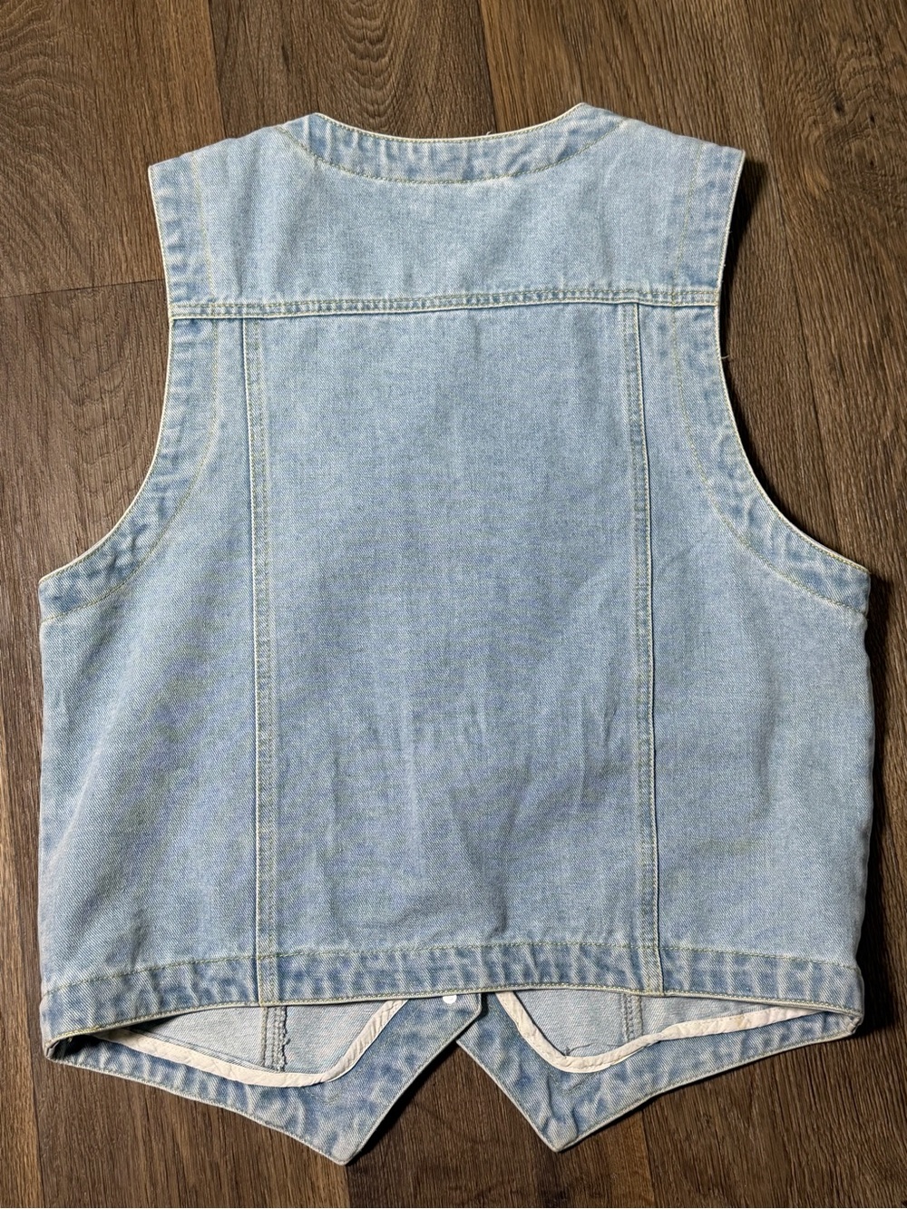 Light Wash Denim Vest with Front Pockets - Picture 3 of 3